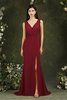Chic V-Neck Mermaid Prom Dress Sleeveless Wedding Party Dress with Side Split