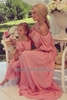 Chiffon Beach Outdoor Elastic-band Short-sleeves Long Off-the-shoulder Evening Dress