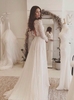 Chiffon Elegant Long Sleeve Online V-neck Lace Appliques Wedding Dresses