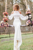 Chiffon Mermaid Elegant Long Sleeve Online Lace Appliques Wedding Dresses