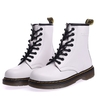 Chunky Heel Cowhide Leather Lace-up Boots