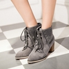 Chunky Heel Daily Rhinestone Pointed Toe Boots