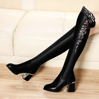 Chunky Heel Hollow-out Daily Pointed Toe Elegant Boots