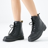 Chunky Heel Lace-up Round Toe Boots