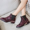 Chunky Heel Suede Zipper Boots