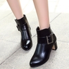 Chunky Heel Zipper Boots