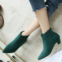 Chunky Heel Zipper Daily Pointed Toe Elegant Boots