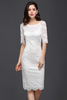 CLAIRE Column Scoop Neck Knee-length Lace Prom Dress