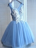 Elegant Blue Sexy Short Homecoming Dresses V-Neck Lace-Up Cocktail Dresses