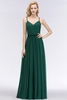Elegant Chiffon A-Line Spaghetti-Straps Dark-Green Bridesmaid Dress