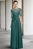 Elegant Chiffon A-Line Wedding Guest Dress Half Sleeves Lace Mother of the Bride Dress