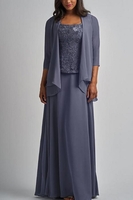 Elegant Chiffon Mother of the Bride Dress V-Neck Floral Lace Wedding Guest Outfit
