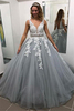 Elegant Crystal Apppliques Simple Ball Gown Prom Dresses A-Line Sleeveless Backless Evening Dresses