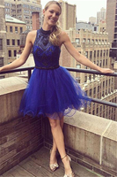 Elegant Halter Appliques Tulle Short Home-Coming Dresses