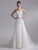 Elegant Ivory A-Line Strapless Rhinestone Tulle Bridal Wedding Dress