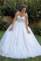 Elegant Lace Appliques Straps Wedding Dresses Sleeveless Mermaid Ball Gown Bridal Gowns