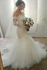 Elegant Lace Appliques Sweetheart Wedding Dresses Sexy See Through Long Sleeve Bridal Gowns