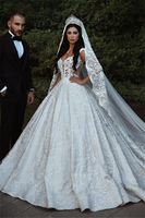 Elegant Lace Straps Wedding Dresses 2021 Luxury Open Back Sleeveless Bridal Gowns