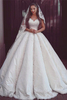 Elegant Lace Straps Wedding Dresses Puffy Sleeveless Bridal Ball Gowns