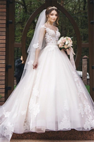 Elegant Lace V-Neck Appliques Sleeveless Wedding Dresses