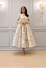Elegant Long Sleeves Ankle Length Wedding Dress Floral Lace Bridal Dress