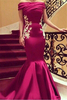 Elegant Mermaid Appliques Prom Dresses Off-the-Shoulder Ruffles Evening Gowns