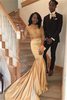 Elegant Mermaid High-Neck Appliques Prom Dress