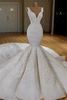 Elegant Mermaid Lace Wedding Dresses Online Sleeveless Puffy Bridal Gowns 2021