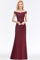 Elegant Mermaid Off-The-Shoulder Lace Green Bridesmaid Dresses