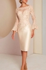 Elegant mother of the bride dresses with sleeves Short Satin Wedding Party Dresses