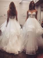 Elegant New Arrival A-line Sweetheart Lace Tulle Wedding Dresses