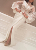 Elegant New Arrival Beautiful Lace High Neck Long Sleeve Wedding Dresses