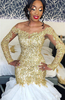 Elegant New Arrival Gold Beautiful Lace Long Sleeve Wedding Dresses Mermaid Online Bridal Gowns