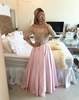 Elegant Off-the-shoulder Long Sleeve Appliques Prom Dress BT00