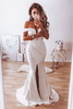Elegant Off The Shoulder Sexy Split Front Mermaid Lace Wedding Dresses