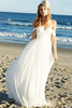 Elegant Off The Shoulder Wedding Dresses Online Illusion Ruffles Sleeveless Sexy Bridal Gowns