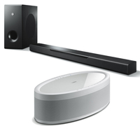 Yamaha MusicCast Bar 400 Soundbar Sub + MusicCast 50 Wireless Speaker - Wht