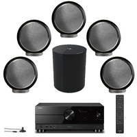 Yamaha RX-A2A 7.2 Ch Aventage Receiver Elipson 5 x Planet M Bookshelf Speakers with Planet Sub