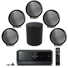 Yamaha RX-V6A 7.2 Ch AV Receiver Elipson 5 x Planet M Bookshelf Speakers with Planet Sub