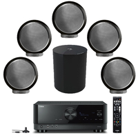 Yamaha RX-V6A 7.2 Ch AV Receiver Elipson 5 x Planet M Bookshelf Speakers with Planet Sub