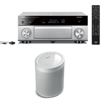 Yamaha RXA1080 Aventage 7.2 Ch AV Receiver Titanium with MusicCast 20 Wireless Speaker - White