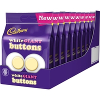 Cadbury Giant White Buttons Bag 110g (box of 10)