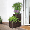 2-Stage Rattan Planter with Irrigation System