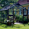 Aluminium & Black Premium Greenhouse & Base - 4.39m x 2.96m