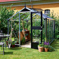 Anthracite & Black Compact Greenhouse & Base - 1.52m x 2.24m