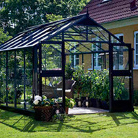Anthracite & Black Premium Greenhouse & Base - 4.39m x 2.96m
