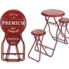 Bar Table with Stools - Red