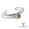 Bumble Bee Bangle in Silver and Cognac Amber