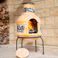 Circles Small Clay Chimenea