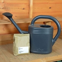 Comfrey Pellets and Recycled Water Can